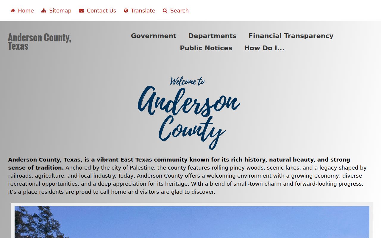 Anderson County court records District Clerk page