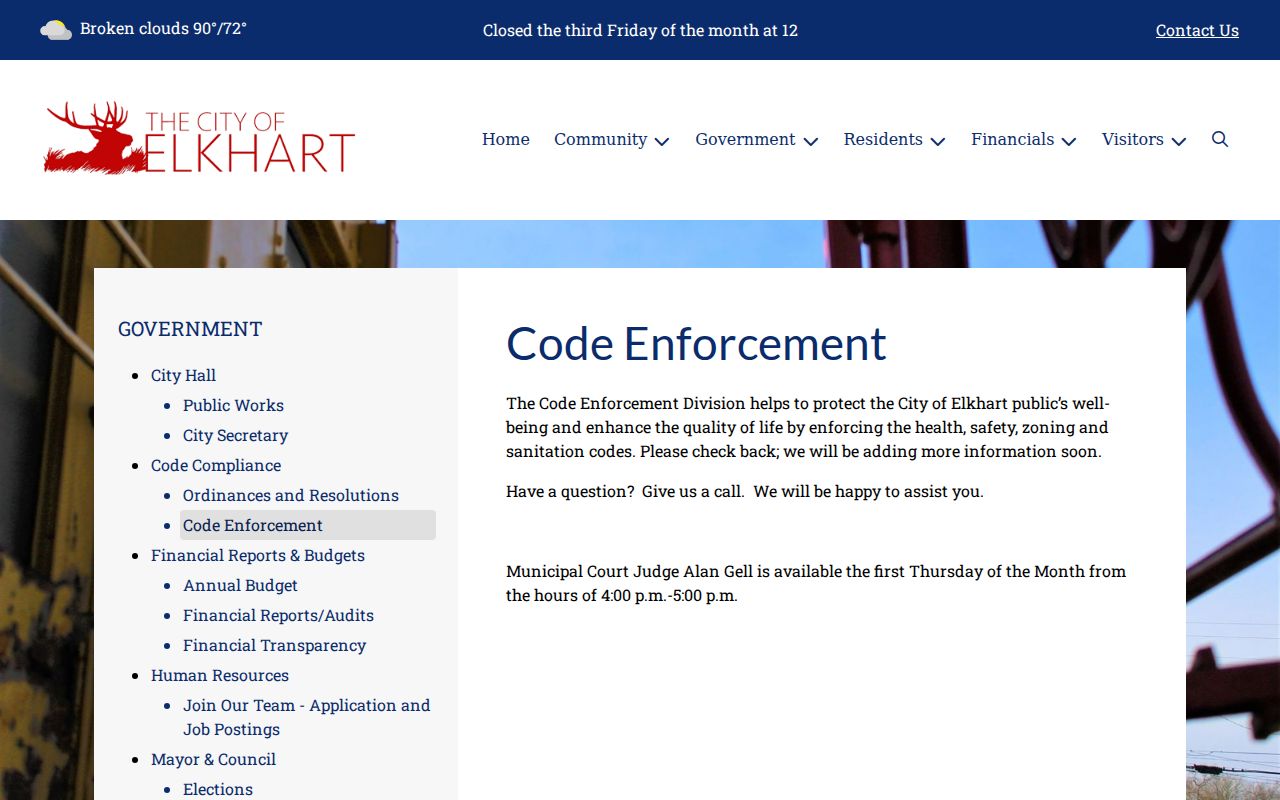 Elkhart court records first Thursday municipal availability